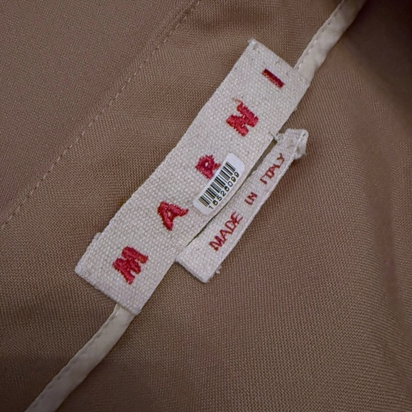 Marni Pleated Skirt Trim Beige Khaki Neutral Office Size 42 A-line Mini Doechii - Picture 6 of 8